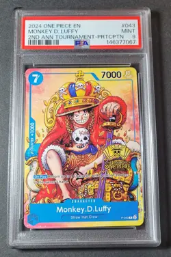 2024 ONE PIECE PROMOS 2ND ANNIV TOURNAMENT-PARTICIPATION MONKEY D. LUFFY PSA 9 - Image 1