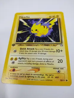 MINT Pokemon Pikachu TCG Neo Genesis 1st Edition Common Card 70/111 - Image 1