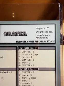 2026 Crater SE Myth Worlds Filsinger Games Champions Of The Galaxy Game Card - Image 4
