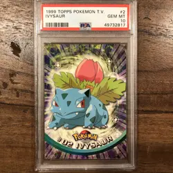 Ivysaur #02 Black Logo Topps TV Animation Series 1 Pokemon Card PSA 10 GEM MT - Image 1
