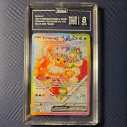 Eevee EX 174 Prismatic Evolutions Black Star Promo Card TAG 8 Near Mint - Image 1