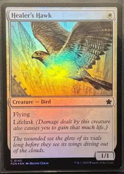 MTG Foundations Healer's Hawk Foil (Common) - Image 1