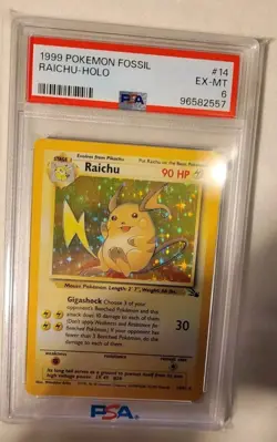 Raichu PSA 6 14/62 Fossil HOLOGRAPHIC Pokemon TCG COLLECTIBLE VINTAGE - Image 5