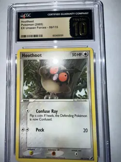 CGC 10 Pristine 2005 Pokemon EX Unseen Forces Hoot Hoot 59/115 - Image 1