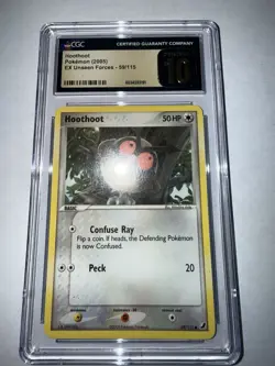 CGC 10 Pristine 2005 Pokemon EX Unseen Forces Hoot Hoot 59/115 - Image 2