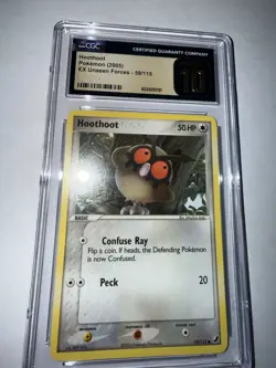 CGC 10 Pristine 2005 Pokemon EX Unseen Forces Hoot Hoot 59/115 - Image 3