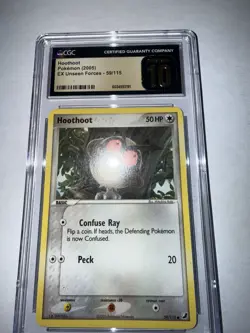 CGC 10 Pristine 2005 Pokemon EX Unseen Forces Hoot Hoot 59/115 - Image 4