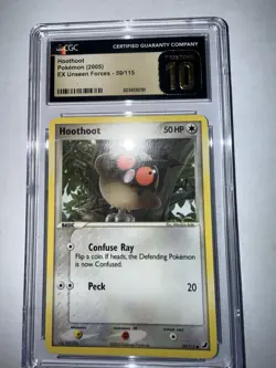 CGC 10 Pristine 2005 Pokemon EX Unseen Forces Hoot Hoot 59/115 - Image 5