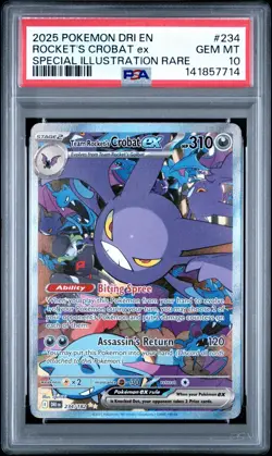 Pokemon TCG Team Rocket's Crobat ex 234/182 Destined Rivals Rare Holo PSA 10 - Image 1