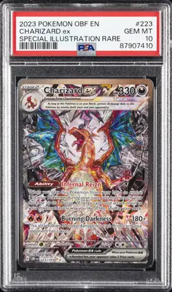 2023 POKEMON OBF EN-OBSIDIAN FLAMES #223 CHARIZARD EX PSA 10 - Image 1
