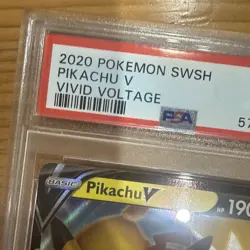 Pokemon TCG SWSH Vivid Voltage Pikachu v 043/185 Ultra Rare Full Art Holo PSA 9 - Image 3