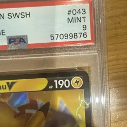 Pokemon TCG SWSH Vivid Voltage Pikachu v 043/185 Ultra Rare Full Art Holo PSA 9 - Image 4