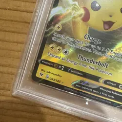 Pokemon TCG SWSH Vivid Voltage Pikachu v 043/185 Ultra Rare Full Art Holo PSA 9 - Image 5