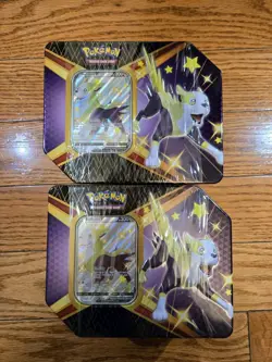 (Lot Of 2) Pokemon TCG Shining Fates V Tin Set - 2 Boltund (Back Dented) - Image 1