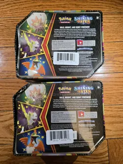 (Lot Of 2) Pokemon TCG Shining Fates V Tin Set - 2 Boltund (Back Dented) - Image 2