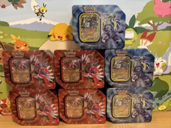 BRAND NEW-Pokemon Paldea Legends Tins-Koraidon EX & Miraidon EX *7-Tins Lot* - Image 1