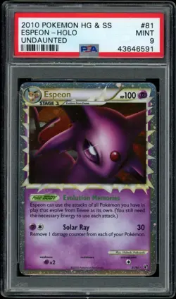 Pokemon Espeon Prime Undaunted Holo Ultra Rare #81 PSA 9 MINT - Image 1