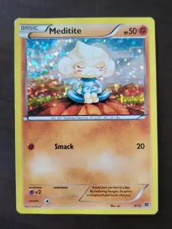 Pokemon McDonald's 2015 Promo Meditite 9/12 Holo - Image 1
