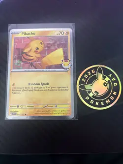 Pikachu 51/162 Pokemon Day 30th Anniversary NM - WITH COIN - Image 3