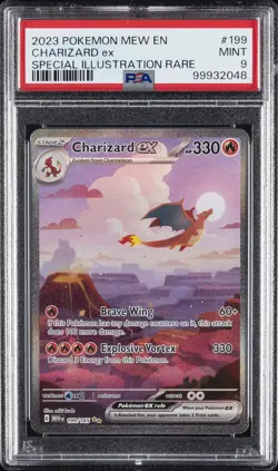 2023 POKEMON MEW EN-151 SPECIAL ILLUSTRATION RARE #199 CHARIZARD EX PSA 9 - Image 1
