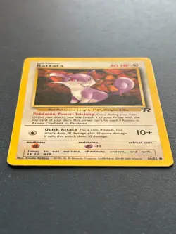 Rattata 66/82 Team Rocket Regular Common LP Vintage 2000 Pokemon Card - Image 2