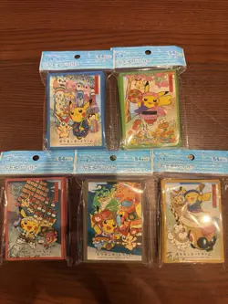 Festival Pikachu Pokemon Center Japan Deck Sleeves FULL SET OF 5 New - Image 1