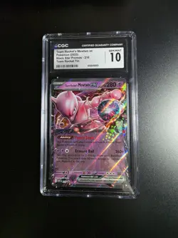 Team Rocket's Mewtwo EX Pokemon TCG Scarlet/Violet Black Star Promo #216 CGC 10! - Image 1