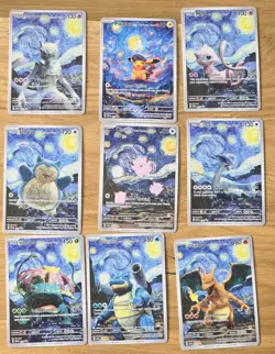 🔥 Lot X9 Pokemon Pikachu Starry Night Beautiful Night 085 - Van Gogh Promo Art - Image 1