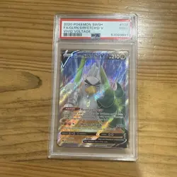 POKEMON CARD GALARIAN SIRFETCH'D V FA ULTRA RARE VIVID VOLTAGE 174/185 PSA 9 TCG - Image 1
