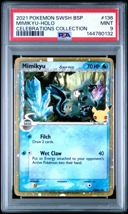 Mimikyu (Delta Species) SWSH136 - PSA 9 - Black Star Promo Pokemon Celebrations - Image 1