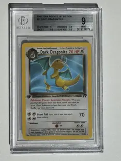 2000 Pokemon Team Rocket 1st Edition #022 Dark Dragonite BGS 9 - Image 1