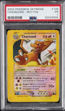 2003 POKEMON SKYRIDGE #146 CHARIZARD-REVERSE FOIL PSA 1 - Image 1