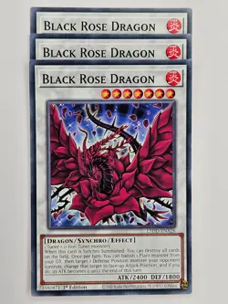 Yu Gi Oh - 3x L5DD-ENA26 Black Rose Dragon - Common - Image 1