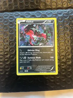 Holo Yveltal Rare Pokemon Card XY06 Black Star Promo Set - Regular Sized Card - Image 1