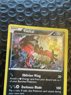 Holo Yveltal Rare Pokemon Card XY06 Black Star Promo Set - Regular Sized Card - Image 2