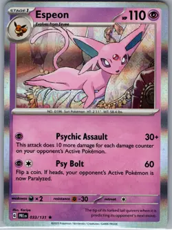 Espeon 033/131 Holo SV: Prismatic Evolutions - Pokemon Card - NM - Image 1