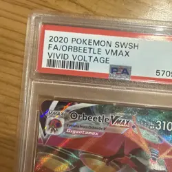 Pokemon Card ORBEETLE VMAX Ultra Rare Full Art Holo 021/185 Vivid Voltage PSA 9 - Image 3
