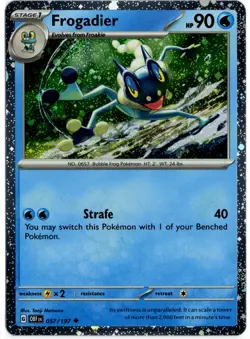 Pokemon - Obsidian Flames Cosmos Holo Frogadier 057/197 NM SWIRL - Image 1