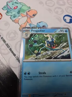 Pokemon - Obsidian Flames Cosmos Holo Frogadier 057/197 NM SWIRL - Image 3