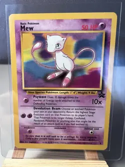 Pokemon Mew #8 Non-Holo Black Star Promo Card WOTC Movie 2000 Vintage LP - Image 1