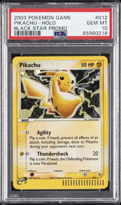 2003 POKEMON BLACK STAR PROMO #012 PIKACHU-HOLO PSA 10 - Image 1