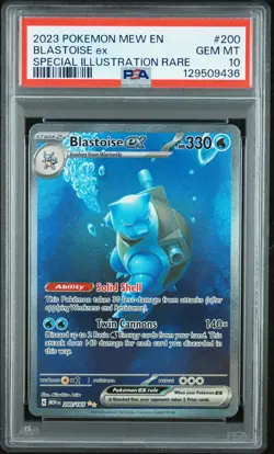 2023 POKEMON MEW EN-151 SPECIAL ILLUSTRATION RARE #200 BLASTOISE EX PSA 10 - Image 1