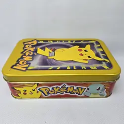 PIKACHU POKEMON 1999 TOPPS METAL RARE EMPTY TIN - Image 2