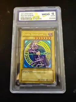 Upper Deck 2001 #SDY-006 Yu-Gi-Oh Dark Magician-Holofoil Super Rare GEM-MT 10 - Image 1