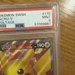 Pikachu V (Full Art) 170/185 - SWSH04 Vivid Voltage PSA 9 Mint Graded TCG CARD - Image 4