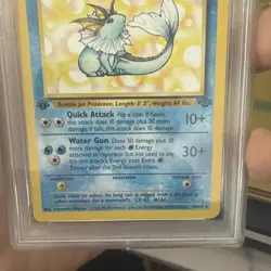 1999 Pokemon Jungle Vaporeon 1st Edition Non-Holo Card PSA 6 #28 EX MT - Image 3