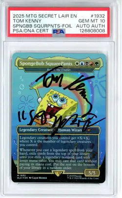 PSA GEM MINT 10 Signed Tom Kenny 'SpongeBob SquarePants' - Jodah, the Unifier - Image 1