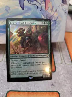 NM Surge Foil Leatherhead, Iron Gator, MTG, TMNT Commander, Magic, 30 - Image 1