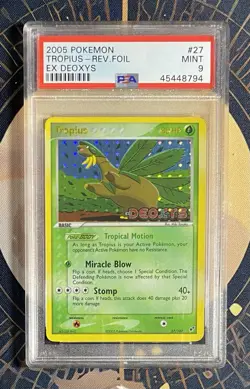 2005 POKEMON EX DEOXYS #27 TROPIUS REVERSE HOLO REV FOIL PSA 9 - Image 1