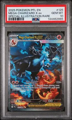 2025 Pokemon Phantasmal Flames 125/094 MEGA CHARIZARD X EX - PSA 10 - Image 1